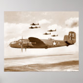 B-25 Mitchell Bomber flight poster ポスター (正面)