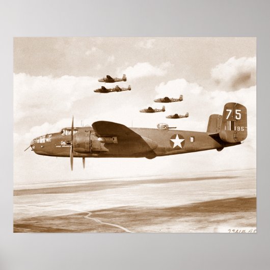 B-25 Mitchell Bomber flight poster ポスター (正面)