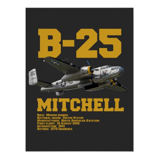 B-25 Mitchell | WW2 Plane ポスター (正面)