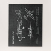 B-25B ミッチェル・ドゥーリトル - 航空機設計図 PD ジグソーパズル (縦)