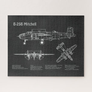 B-25B ミッチェル・ドゥーリトル - 航空機設計図 PD ジグソーパズル