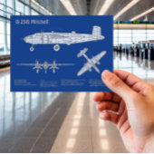 B-25B Mitchell Doolittle – 飛行機の設計図AD ポストカード