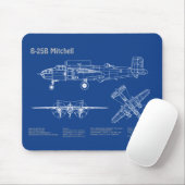 B-25B Mitchell Doolittle – 飛行機の設計図AD マウスパッド (マウス)