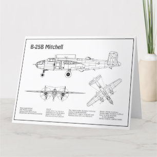 B-25B Mitchell Doolittle – 飛行機の設計図BD サンキューカード