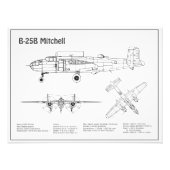 B-25B Mitchell Doolittle – 飛行機の設計図BD フォトプリント (正面)