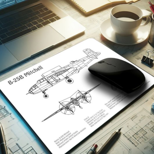 B-25B Mitchell Doolittle – 飛行機の設計図BD マウスパッド