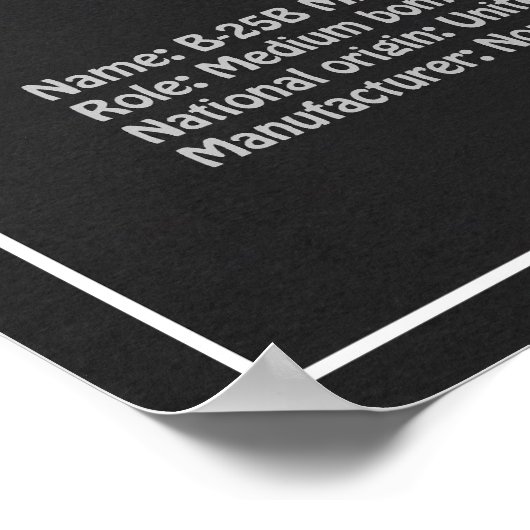 B-25B Mitchell Doolittle – 飛行機の設計図PD ポスター (角)