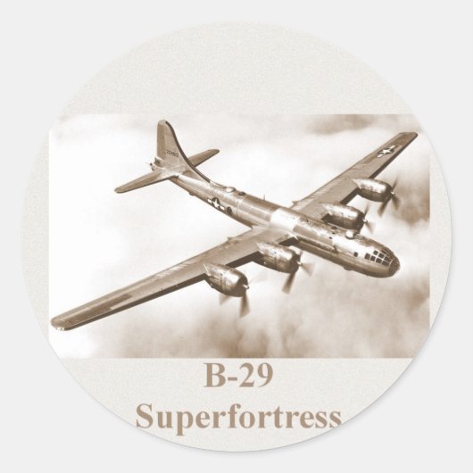 B-29スーパーフォートステッカー ラウンドシール (正面)