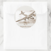 B-29スーパーフォートステッカー ラウンドシール (バッグ)