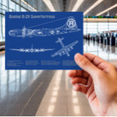 B-29スーパーフォートレス – 飛行機の設計図の計画AD ポストカード