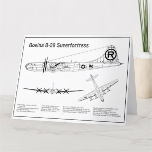 B-29スーパーフォートレス – 飛行機の設計図の計画BD サンキューカード
