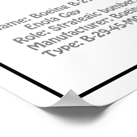 B-29スーパーフォートレス – 飛行機の設計図の計画BD ポスター (角)