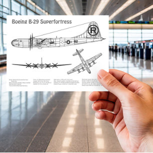 B-29スーパーフォートレス – 飛行機の設計図の計画BD ポストカード