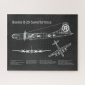 B-29スーパーフォートレス – 飛行機の設計図の計画PD ジグソーパズル (横)