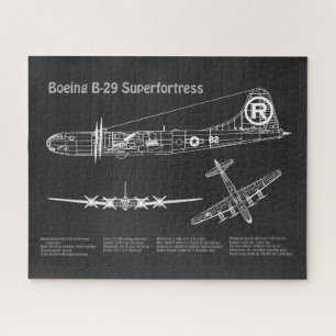 B-29スーパーフォートレス – 飛行機の設計図の計画PD ジグソーパズル