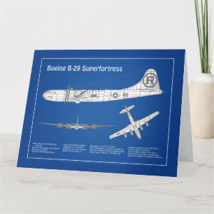 B-29スーパーフォートレス – 飛行機の設計図プランABD サンキューカード