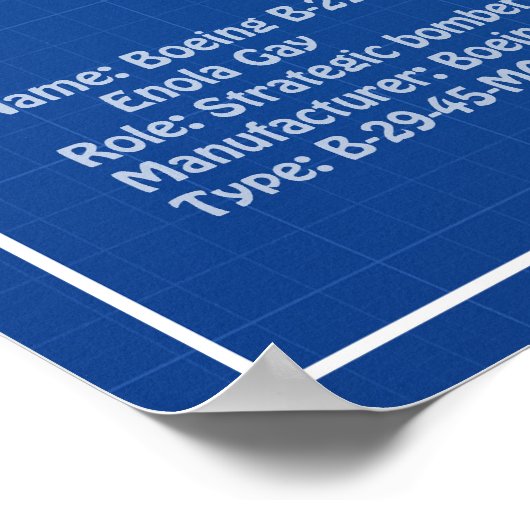 B-29スーパーフォートレス – 飛行機の設計図プランABD ポスター (角)