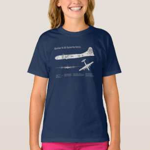 B-29スーパーフォートレス – 飛行機の設計図プランABD Tシャツ