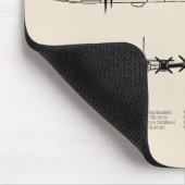 B-29スーパーフォートレス – 飛行機の設計図プランSD マウスパッド (コーナー)