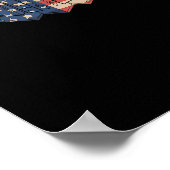 B-2 Bomber Stealth Aircraft Schematic American Fla ポスター (角)