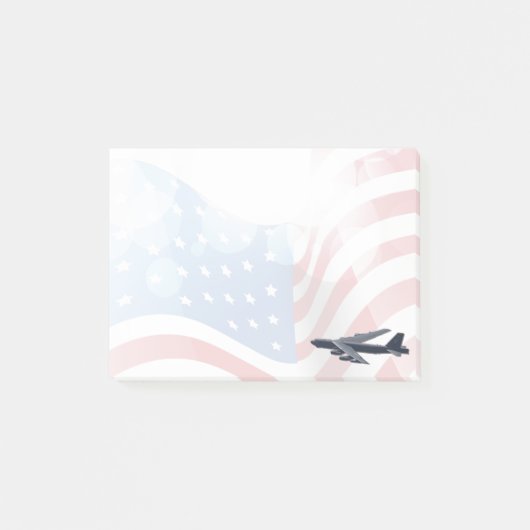 B-52アメリカ国旗の背景を持つストラトフォレス ポストイット (正面)