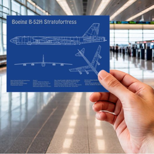 B-52ストラトフォレス – 飛行機の設計図の計画AD ポストカード