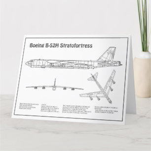 B-52ストラトフォレス – 飛行機の設計図の計画BD サンキューカード