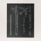 B-52ストラトフォレス – 飛行機の設計図の計画PD ジグソーパズル (縦)