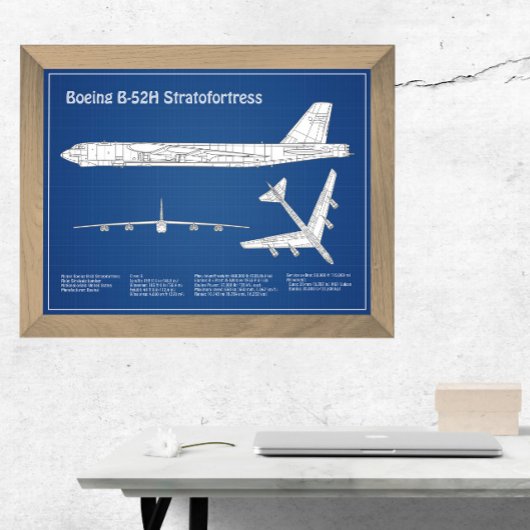 B-52ストラトフォレス – 飛行機の設計図プランABD フォトプリント           