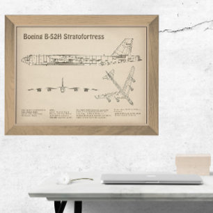 B-52ストラトフォレス – 飛行機の設計図プランSD フォトプリント