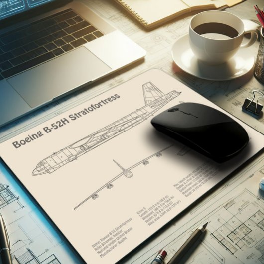 B-52ストラトフォレス – 飛行機の設計図プランSD マウスパッド