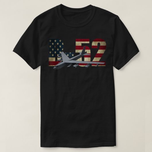 B-52ストラトフォートフォートボマー米国国旗 Tシャツ (デザイン正面)