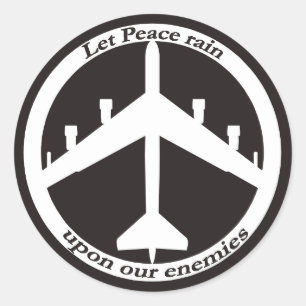 B-52ピースサイン ラウンドシール