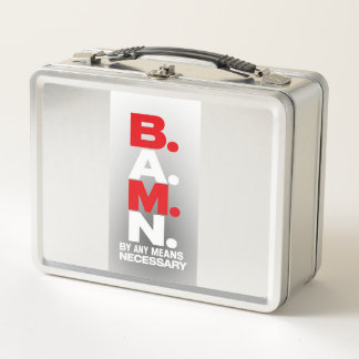 B.A.M.N. 積み重ねた大文字 By Any Means Necessa メタルランチボックス