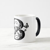 B Alphabet black butterfly モーフィングマグカップ (正面右)