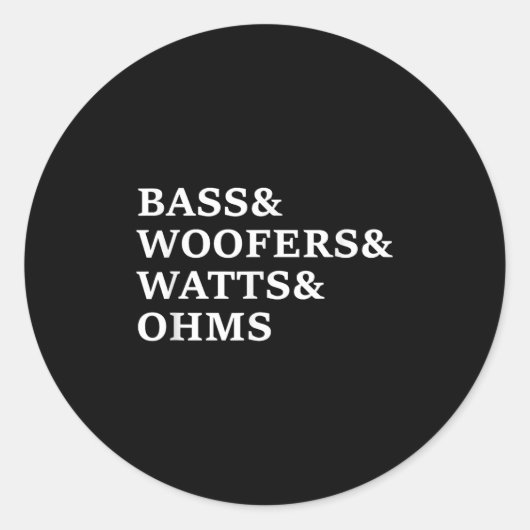 B And Woofers Car Audio Funny T Shirt  ラウンドシール (正面)