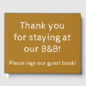 「B&Bにご滞在いただきありがとうございます。」 ゲストブック (正面)