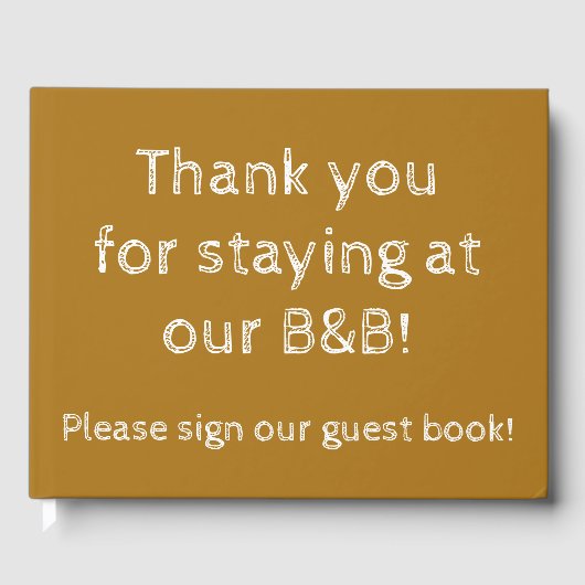 「B&Bにご滞在いただきありがとうございます。」 ゲストブック (正面)