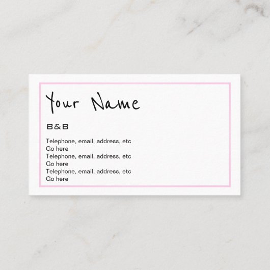 B&Bの名刺を"エコーします" 名刺 (裏面)