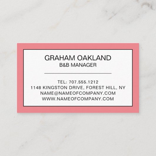 B&Bロゴベッド&ブレックファーストアコモデーション 名刺 (裏面)