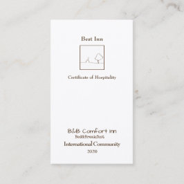 B&B心地よいイン国際的コミュニティ2020 名刺