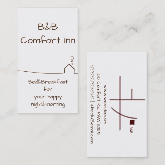 B&B心地よいイン 名刺 (正面/裏面)