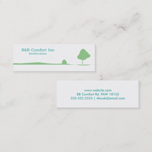 B&B Comfort Inn  Mini Business Card スキニー名刺 (正面/裏面)