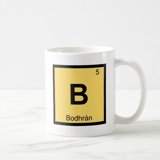 B - Bodhran音楽化学周期表の記号 コーヒーマグカップ (右)