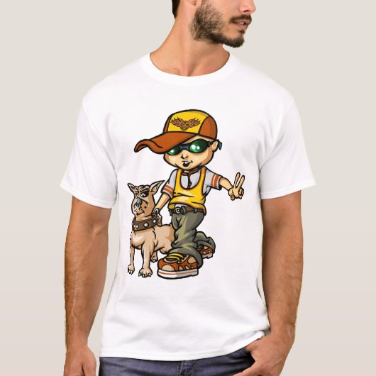 B boy and dog tシャツ (正面)