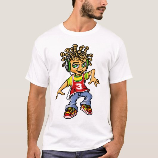 B boy and dreadlocks tシャツ (正面)