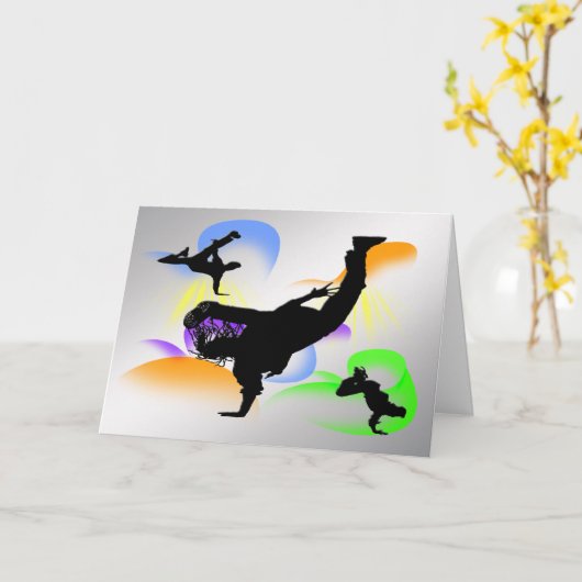 B-boying カード (黄色い花)