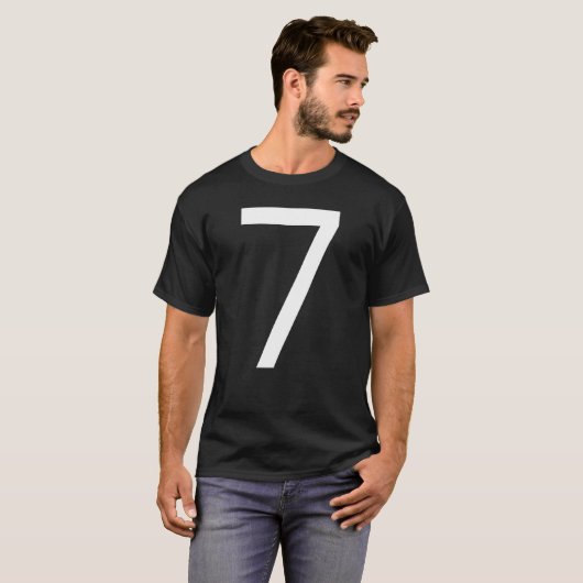 B Day ナンバー7 モノグラムポピンズフォントイニシャルアルファ Tシャツ (正面フル)