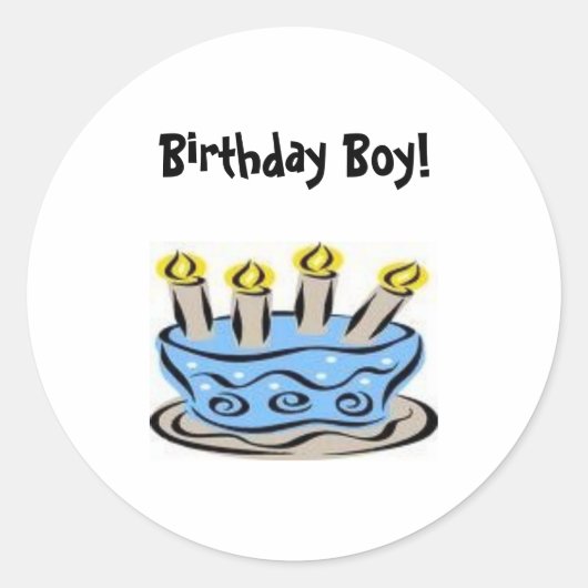 b-day cake 2、誕生日ボーイ! ラウンドシール (正面)