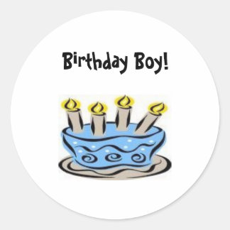 b-day cake 2、誕生日ボーイ！ ラウンドシール